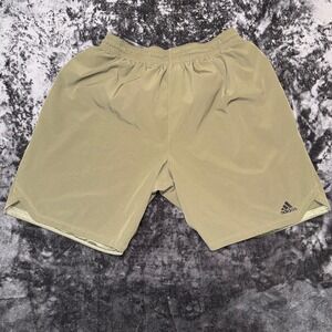 Adidas Mens 2XL Olive Green Athletic Training Shorts EE2977 Laser Cut Venting